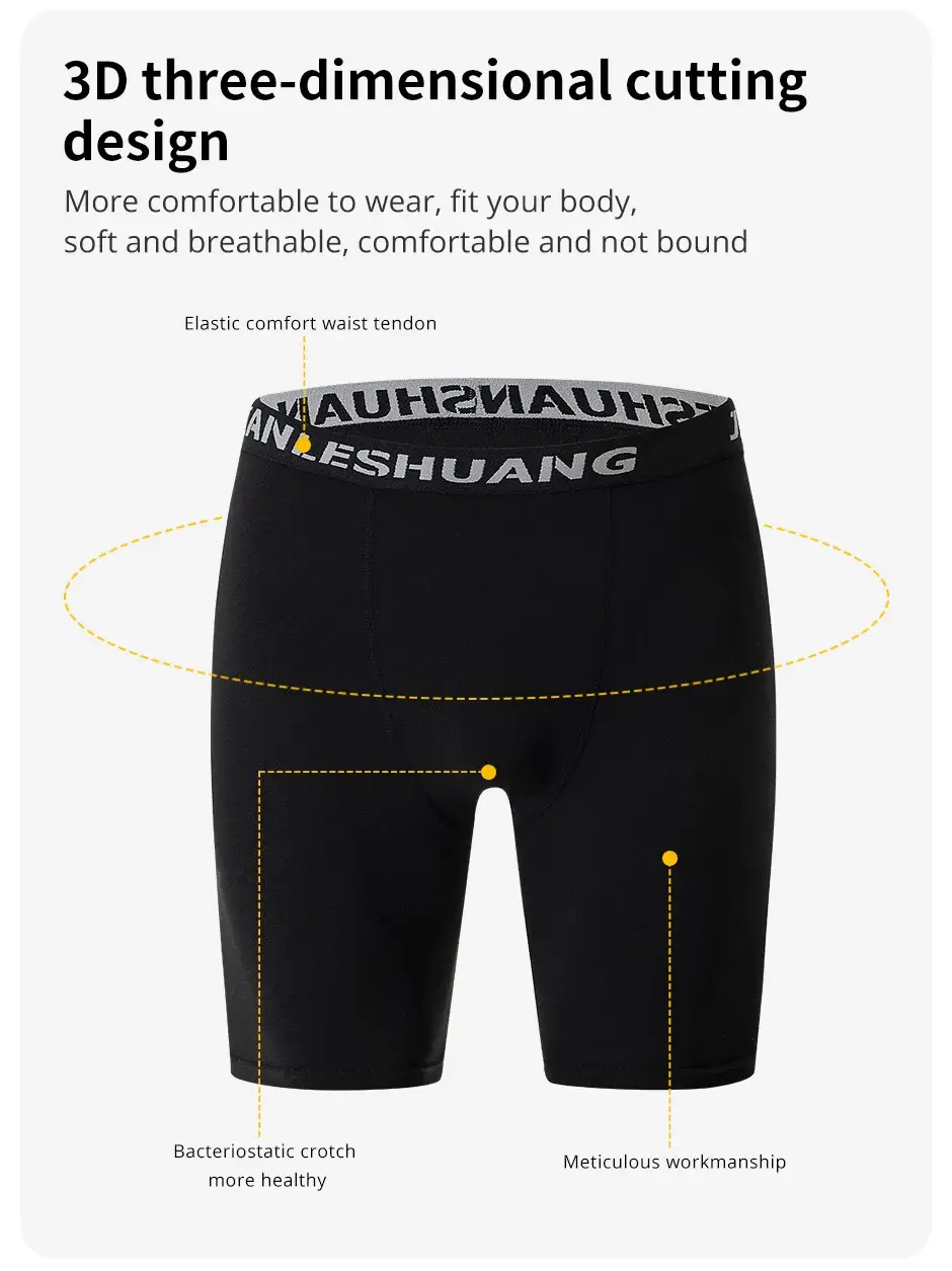 5piece Set Of Men's Classic Black And White Elastic Long Underwear Quick Drying Comfortable Sporty Youth Trend Flat Corner Pants — image 8