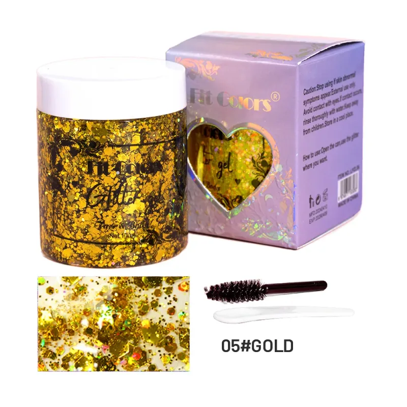 100ml glitter gel sombra de olho líquido rosto corpo grande lantejoulas gel multifuncional colorido solto lantejoulas creme decoração de festa