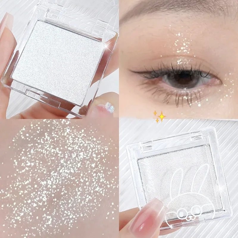 Matte Pure White Face Highlighter Palette Monochrome Pearly Jade Highlighter Eyeshadow Naturally Brightening Contouring Makeup — image 10