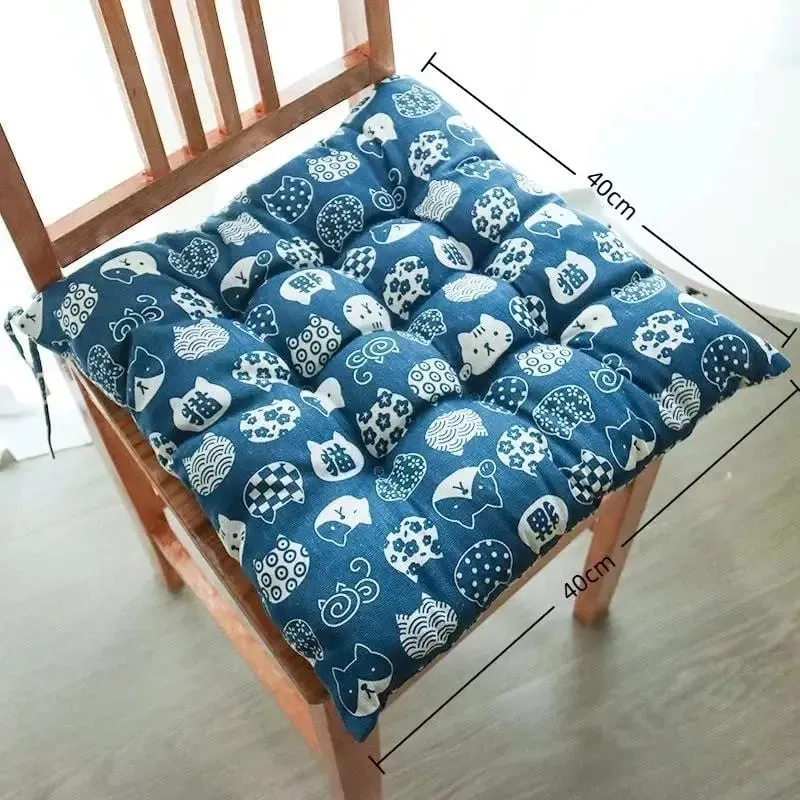 כרית מושב מרובעת לא ניתנת לעיוות הדפסים מצוירים חמודים עם קשרים קבועים לישיבה ממושכת — image 24