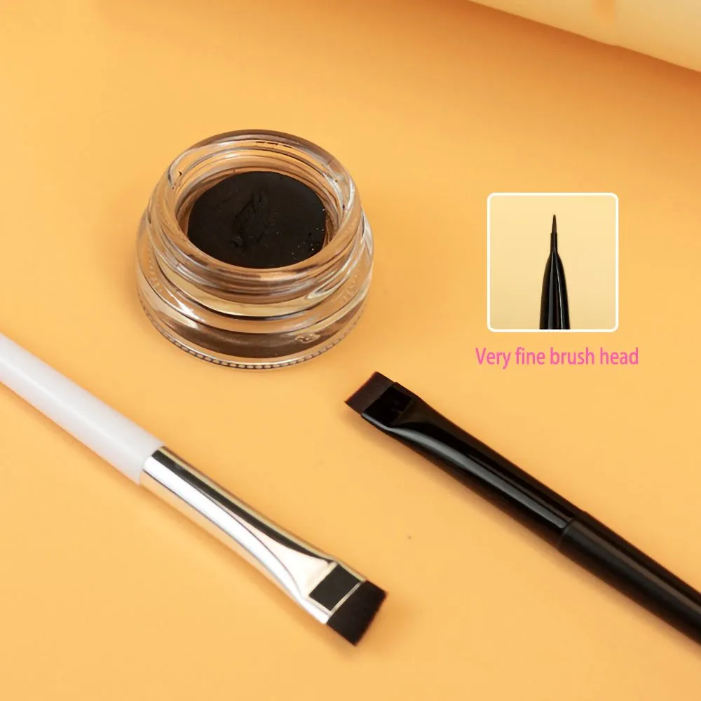 Up ferramenta oblíqua escova de cosméticos beleza lâmina pincéis de maquiagem forro escova de sobrancelha angular fino pincéis de delineador plana escova de sobrancelha — image 5