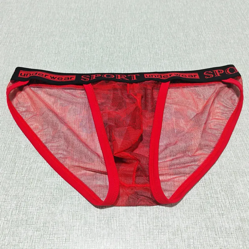1pc Men Rose Printed Briefs High Fork Perspective Underwear Sexy Mesh Sheer Panties Breathable Comfortable Underpants — image 2