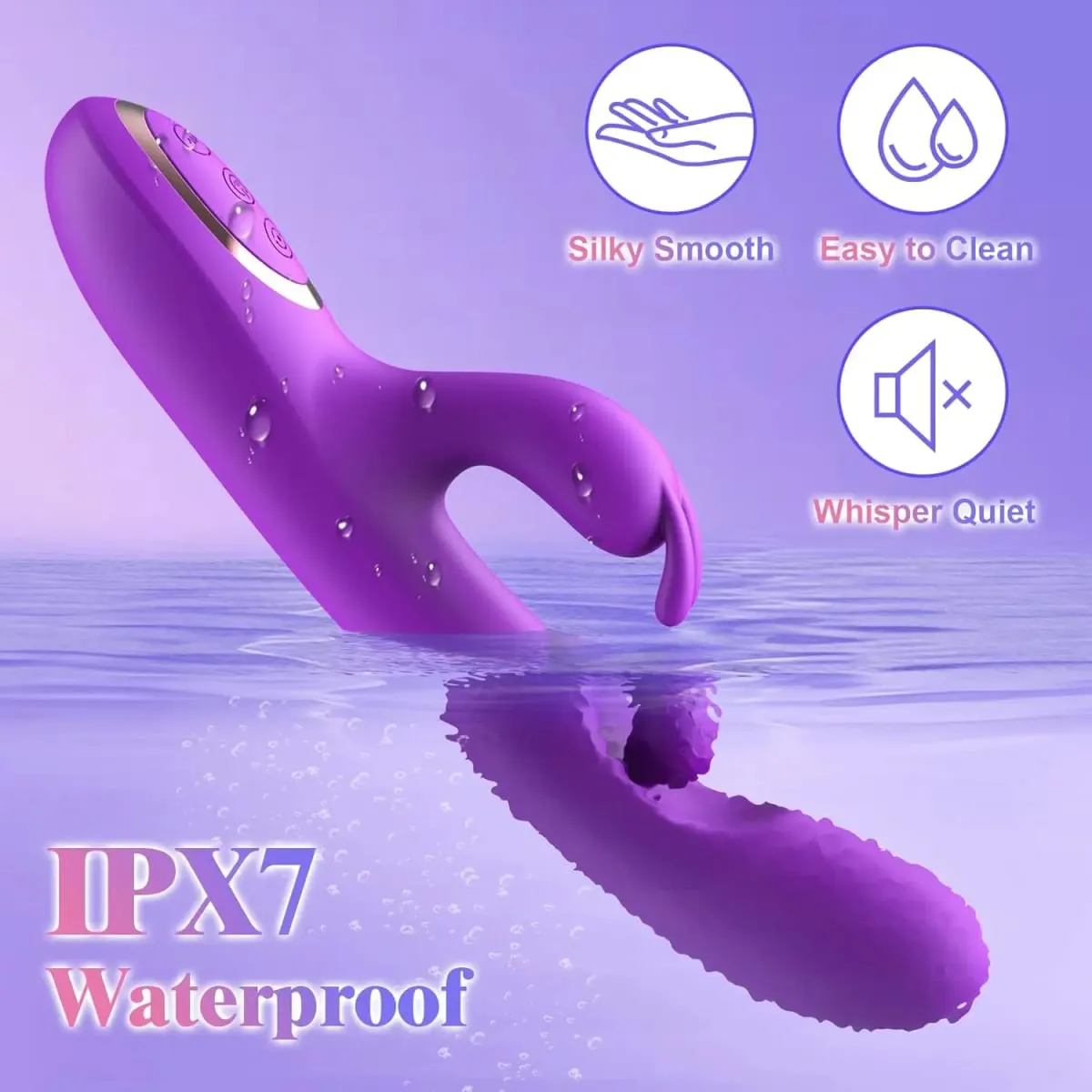G Spot Rabbit Vibrator 3 σε 1 Περιστροφή 360° Ισχυρός διεγέρτης κλειτορίδας Μαλακή σιλικόνη για ενήλικες Προϊόν Σεξουαλικό παιχνίδι για γυναίκες ζευγάρι — image 6