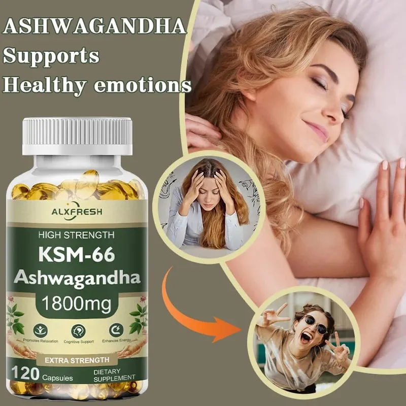 Ashwagandha Capsules for Stress Relief Focus Brain Energy Support Sleep Health Supplement — image 3