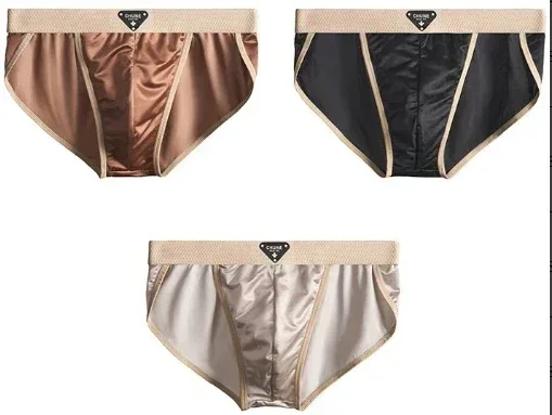 1/3PCS Men's Briefs Ice Silk Satin-like Briefs Men's Underpants Summer Breathable Quick Drying Panties Sexy U Pouch Underwear — image 21