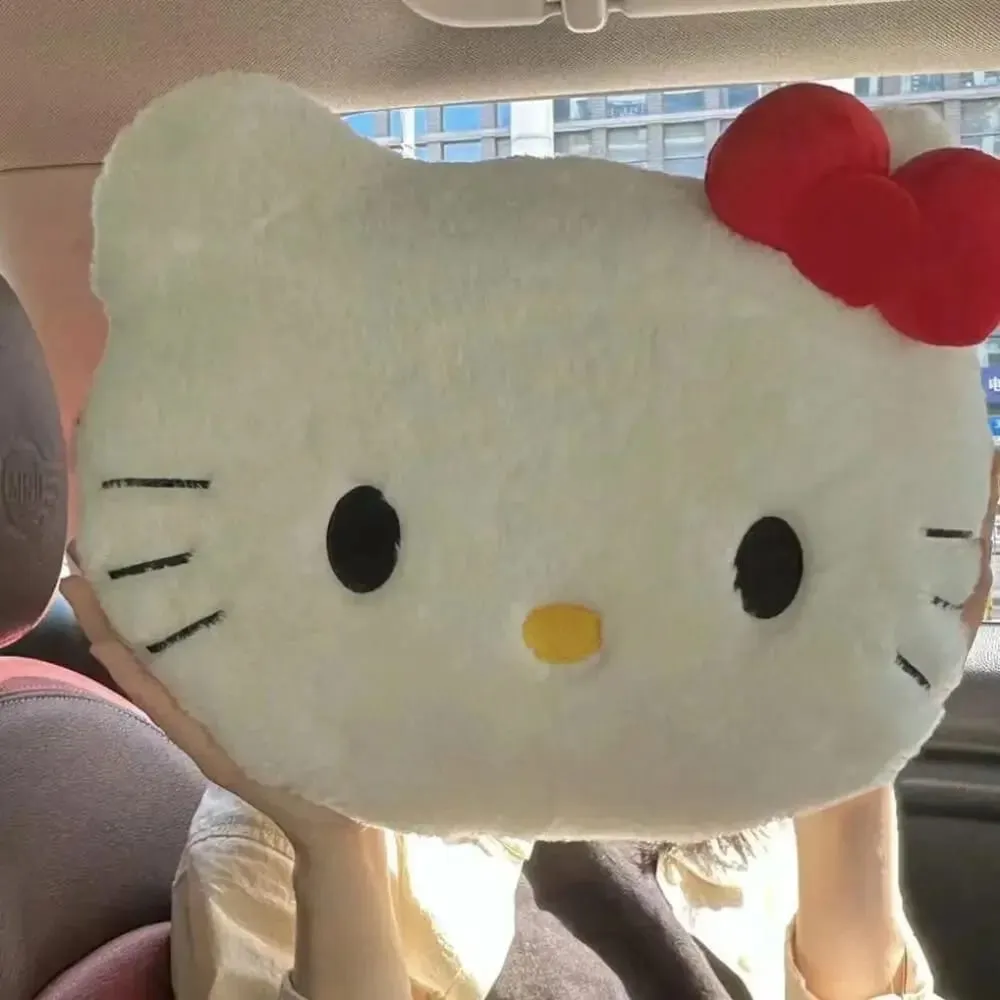 Anime Sanrio Hello Kitty Cute Cartoon Head βελούδινο καναπέ μαξιλαριού Μαξιλάρι αυτοκινήτου Μαξιλάρι για ύπνο Μαξιλάρι για γενέθλια Δώρα για κορίτσι — image 6