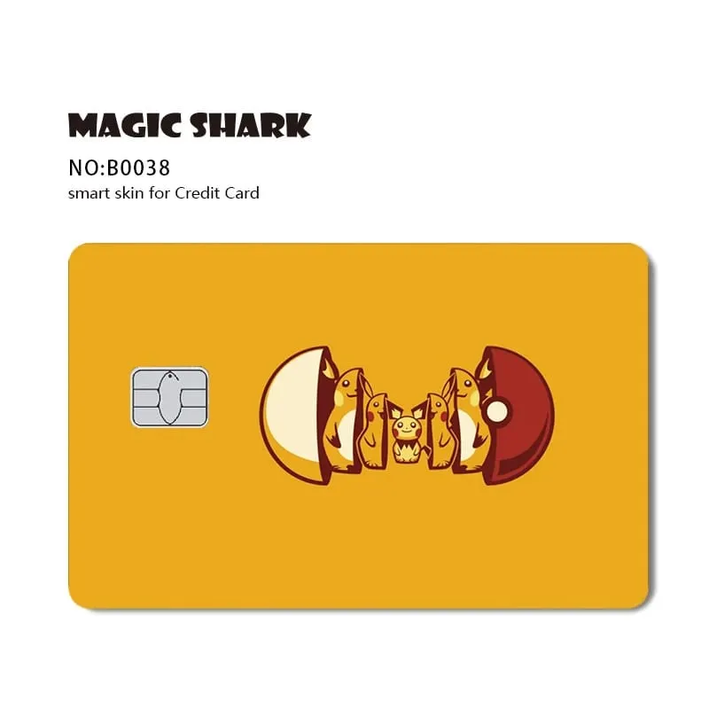 Maigc Shark Cute Pokemons Mewtwo Eevee Pikachu Gengar Sticker Film Cover for Debit Credit Card No Fade — image 27