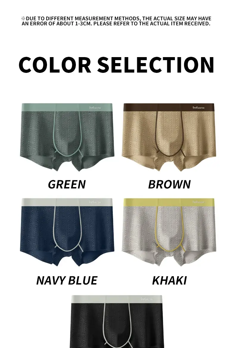 MiiOW 3Pcs Cotton Jacquard Fabric Men Boxershorts 7A Antibacterial Crotch Mens Panties Soft Comfortable Man Underwear Underpants — image 3