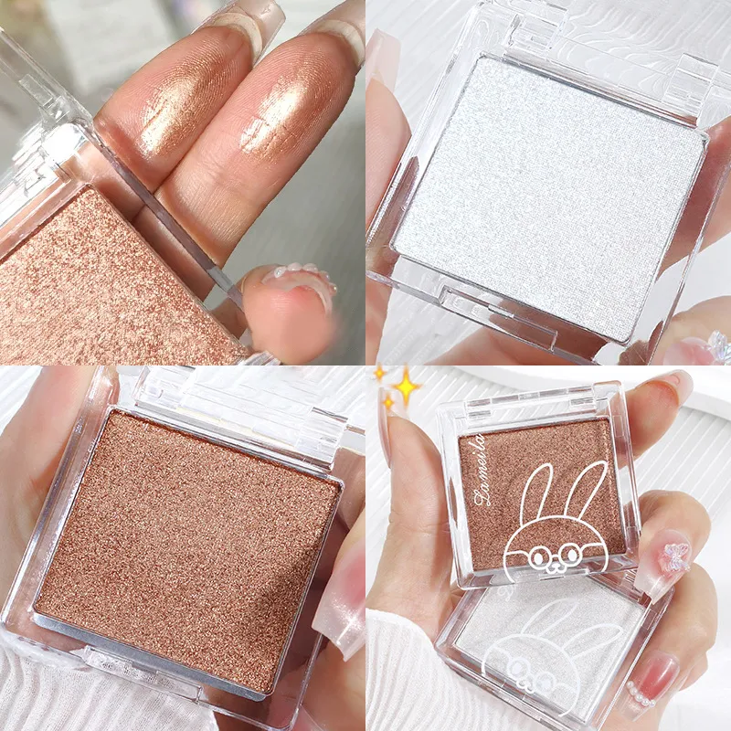 Matte Pure White Face Highlighter Palette Monochrome Pearly Jade Highlighter Eyeshadow Naturally Brightening Contouring Makeup — image 7