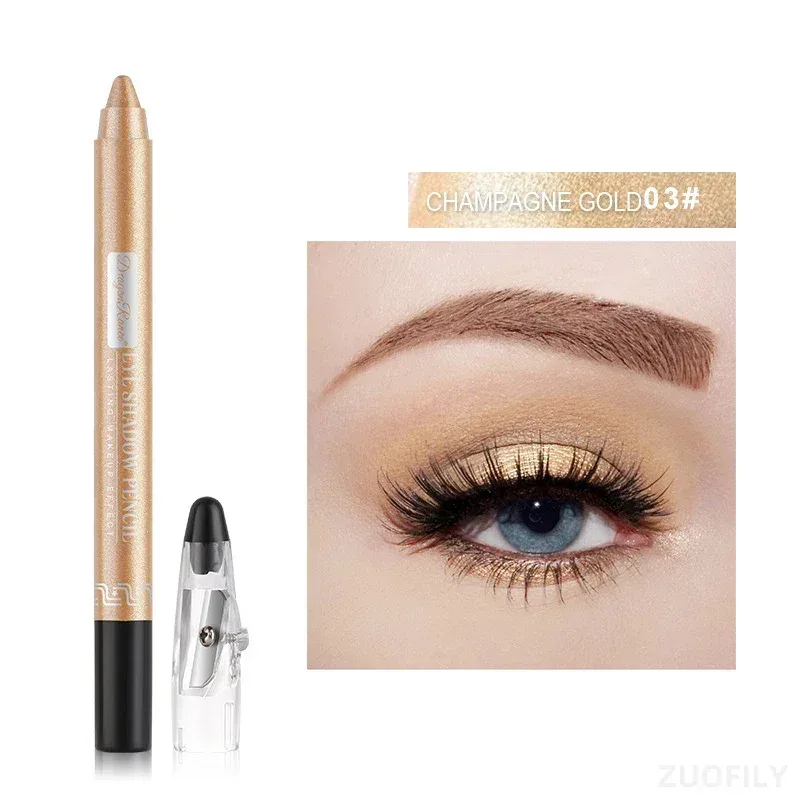 12Colors Glitter Eyeshadow Pen μακράς διαρκείας Matte Eye Shadow Palette Shiny highlighter Silver Purple Eyeliner Pencil Cosmetics