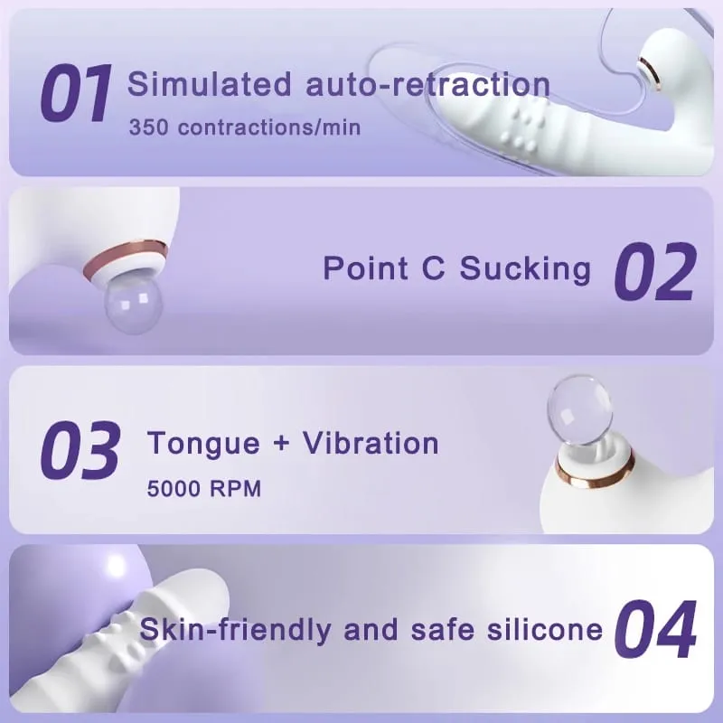 Dildo Sex Toys Vibrator Thrusting με πολλαπλές λειτουργίες δόνησης/ρουφήματος Πολυλειτουργικό αδιάβροχο ώθηση με γλείψιμο
