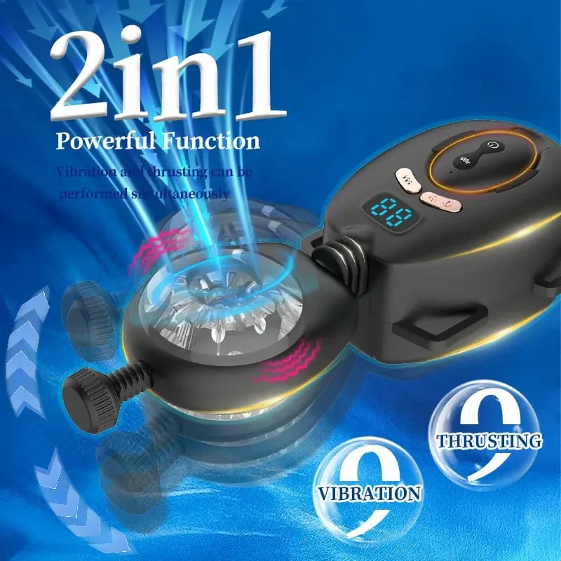 Ανδρικά φορητό αυτόματο αυτόματο Masturbator 9 Mode Remote Hands-free Trainer Vibrator πέους Dicks Glans Μασάζ Stimulator Παιχνίδι σεξ για ενήλικες — image 2