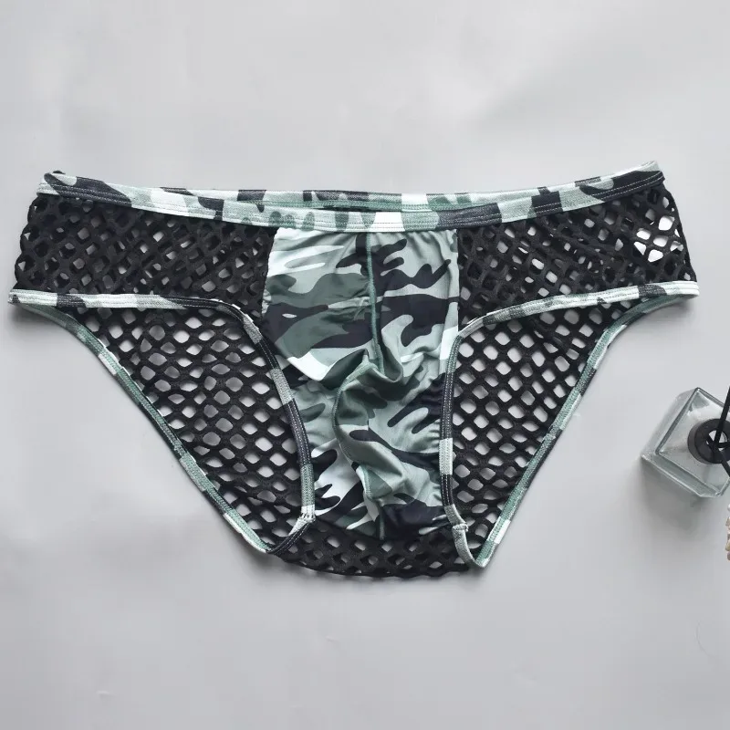 Man Underwear Mens Sexy Briefs Underpants Sissy Panties Camouflage U Pouch Hombre Slips Mesh Breathable Men's Lingerie Cuecas — image 20