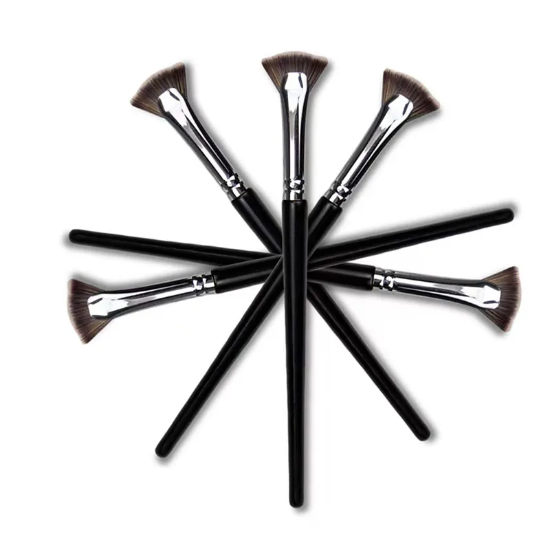 1PC Mascara Highlighter Powder Smudge Tool Πινέλο βλεφαρίδων σε σχήμα βεντάλιας Μαλακό χωρίς αποβολή Επαγγελματικά πινέλα μακιγιάζ βλεφαρίδων ομορφιάς
