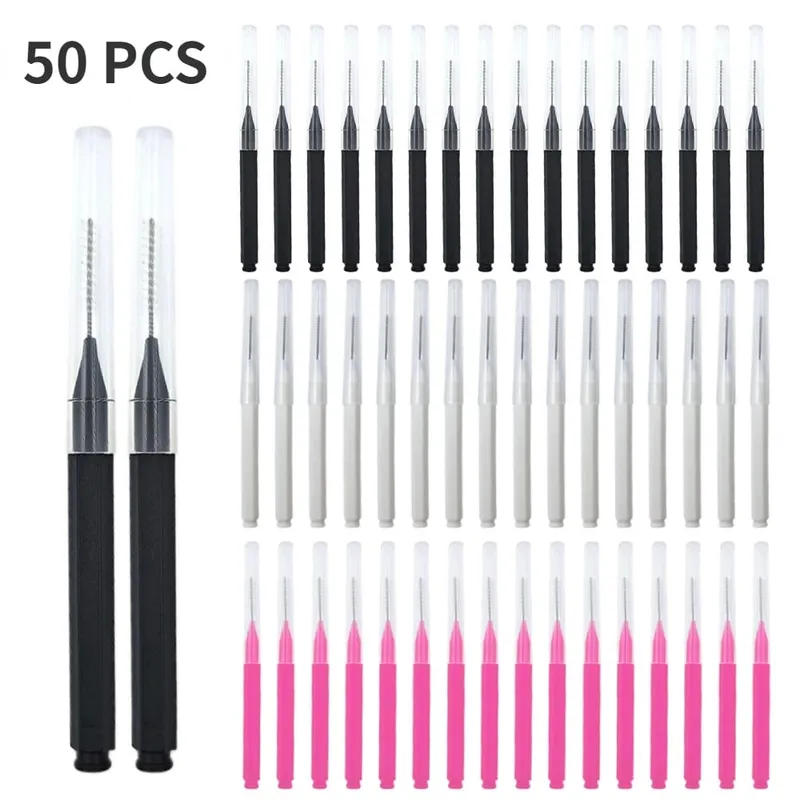 5/10/50PCS Mini Brush Brush Brow Perm Brush Brow Lifting Brushes Bendable Micro Eyelash Brush Applicators Tools — image 11