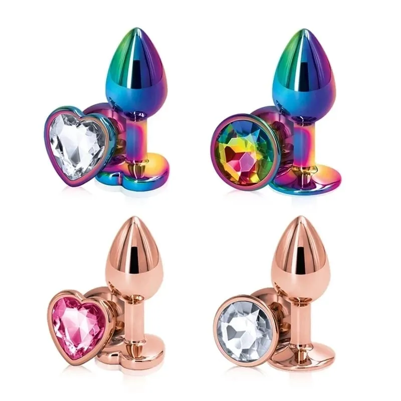 גודל קטן מתכת אנאלי חרוזים Butt Plug Mini Rainbow רוז זהב Butt Plug תכשיטי קריסטל מאמן אנאלי דילדו אוננות צעצוע מין — image 2