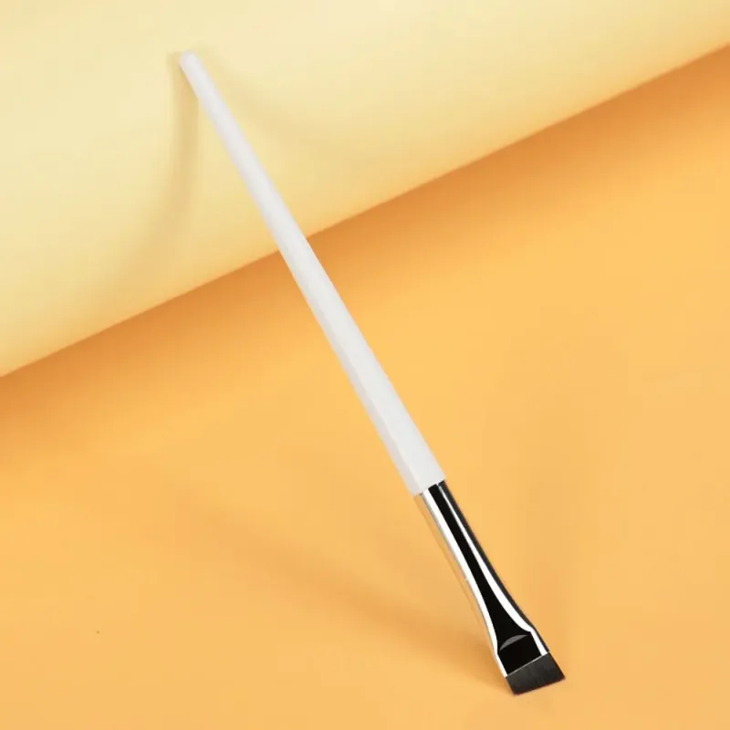 Up ferramenta oblíqua escova de cosméticos beleza lâmina pincéis de maquiagem forro escova de sobrancelha angular fino pincéis de delineador plana escova de sobrancelha — image 9