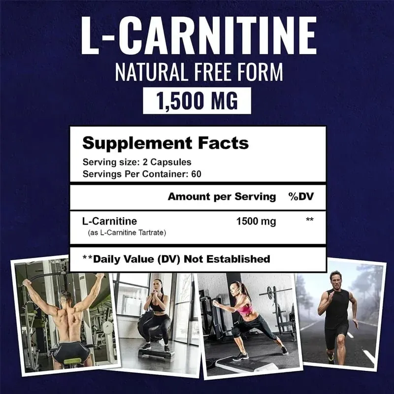 L-Carnitine Capsules - Supports Memory Concentration Fat Metabolism Energy Metabolism Brain Health for Men and Women — image 2