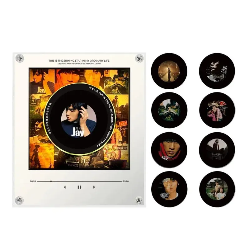 NFC Music Player Ψυγείο Μαγνητικό αυτοκόλλητο Ακρυλικό περιστροφικό μηχάνημα δίσκου Αυτόματη συσκευή αναπαραγωγής τραγουδιού για νυχτερινό φως ψυγείου — image 10
