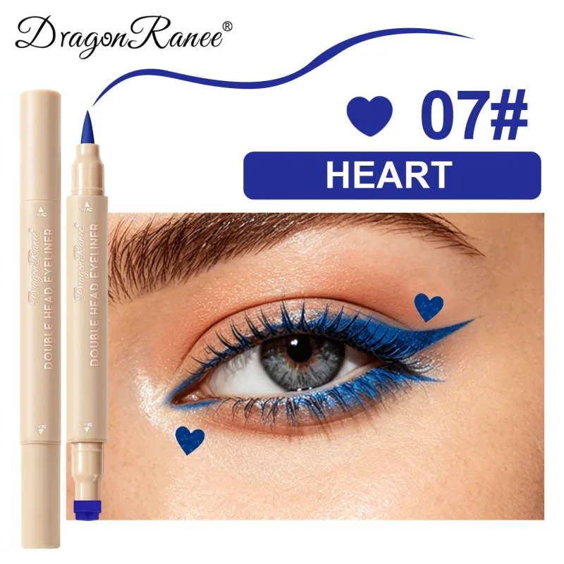 Colorful Liquid Stamp Eyeliner Red Star Heart Butterfly 2 in 1 Eye Liner Pencil Purple Pink Waterproof Eye Template Makeup Tool — image 19