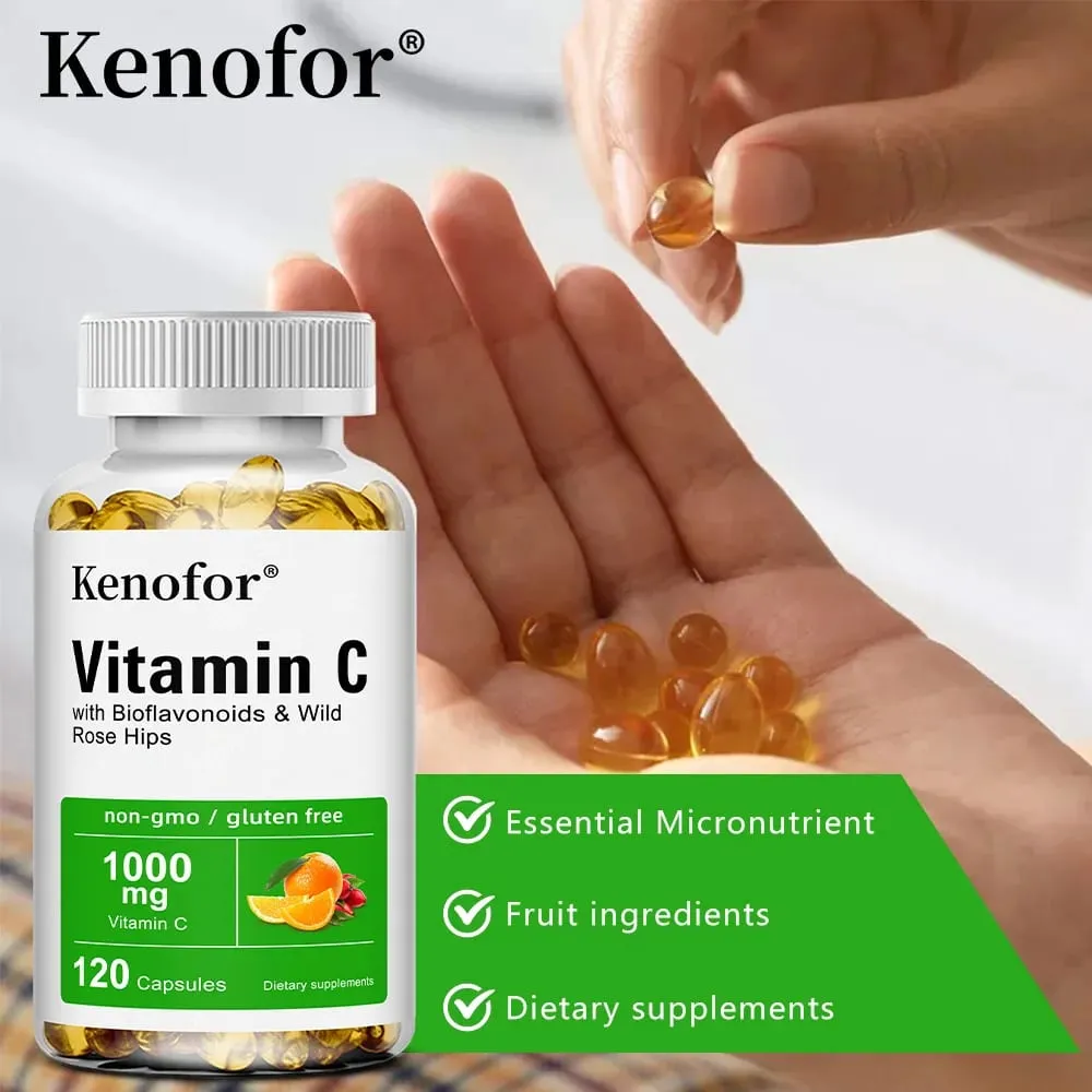Βιταμίνη C 1000 Mg - με Citrus Rosehip Ανοσοποιητική Υποστήριξη Παραγωγή Κολλαγόνου Υγεία του Δέρματος Αντιοξειδωτικό 120 Κάψουλες — image 3