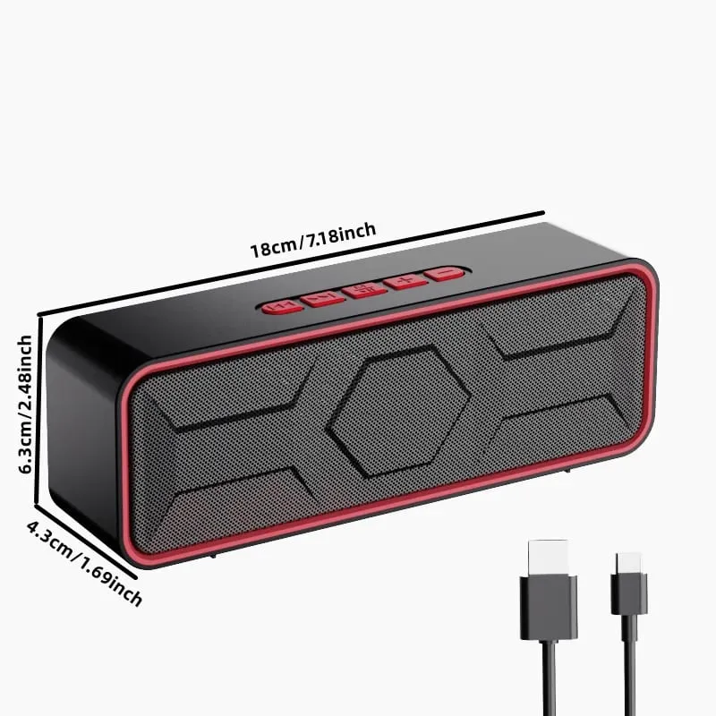Bluetooth Speaker Portable Wireless 10W Dual Driver Stereo Loud Bass TWS FM TF USB AUX Hands-Free BT 5.0 10H Home Outdoor Party
