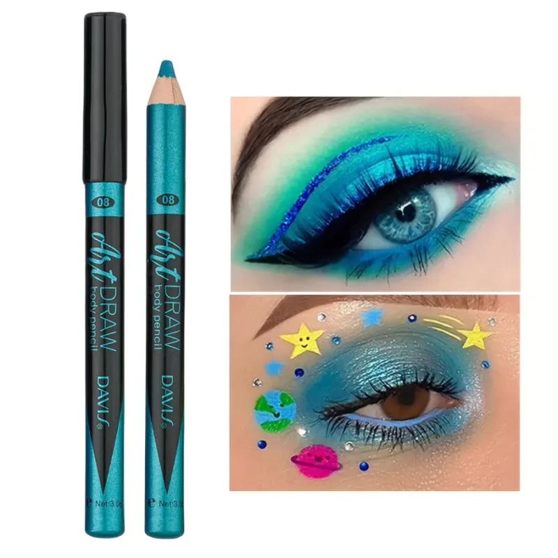 15 Color Eyeliner Lip Liner Pen Black Blue Multicolor Metallic Pearly Glitter Matte Finish Punk Smokey Style Eye Makeup Pen