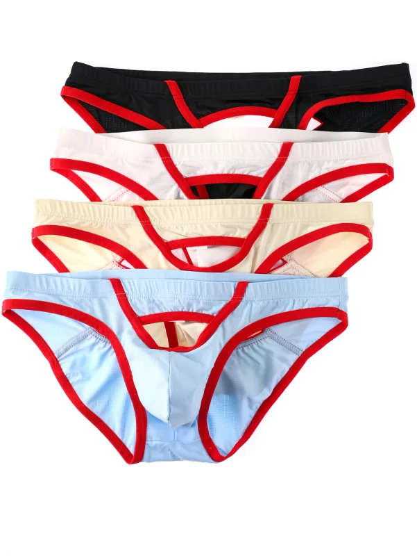 4pcs Men Briefs Underwear Men's Sexy Mesh Breathable Underpants Jockstrap Mens Briefs Bikini Underwear Shorts Male Panties K69 — image 1
