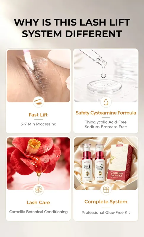 סט הרמה מהיר של Camellia 8-Free Clean Formula Perming סט הרמת איפור קוסמטיקה — image 2