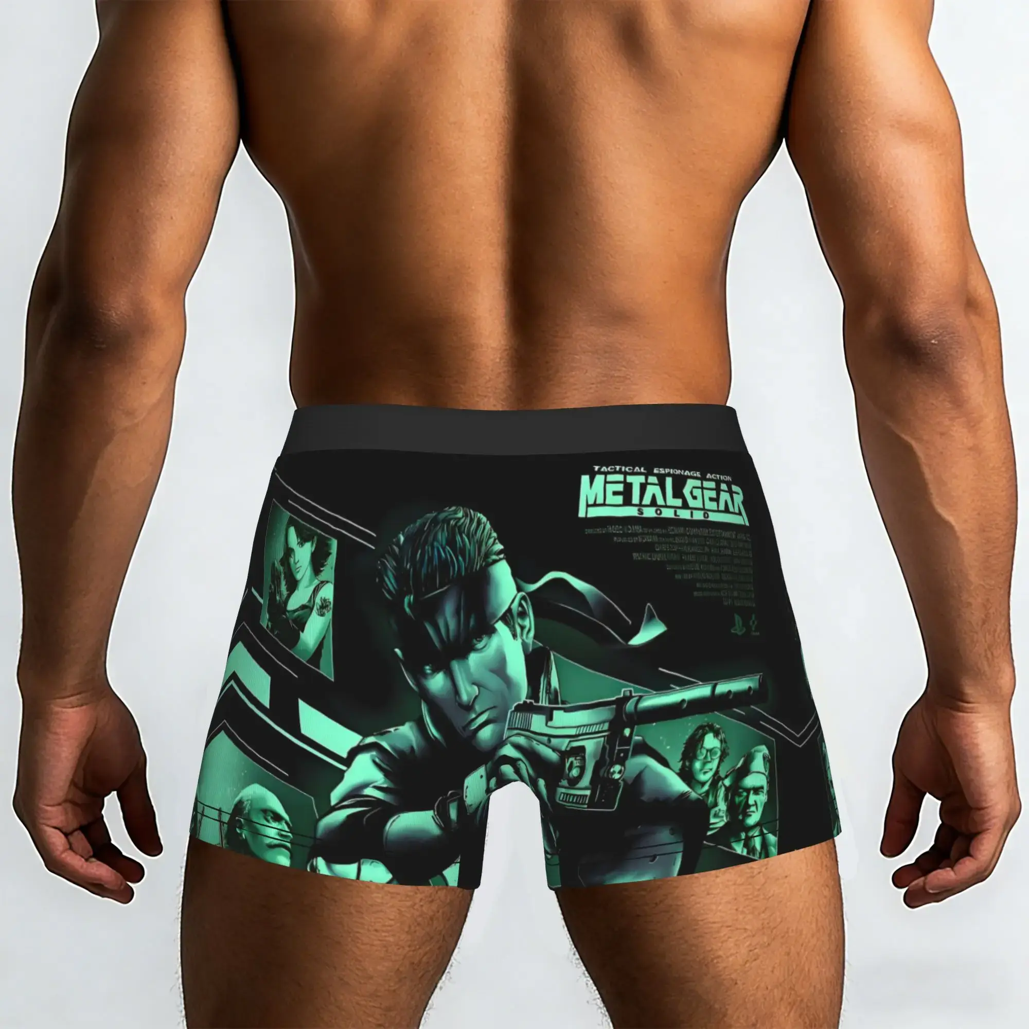 Male Fashion Metal Gear Soli Game Underwear Action Adventure Stealth Video Boxer Briefs Stretch Shorts Panties Underpants — image 2