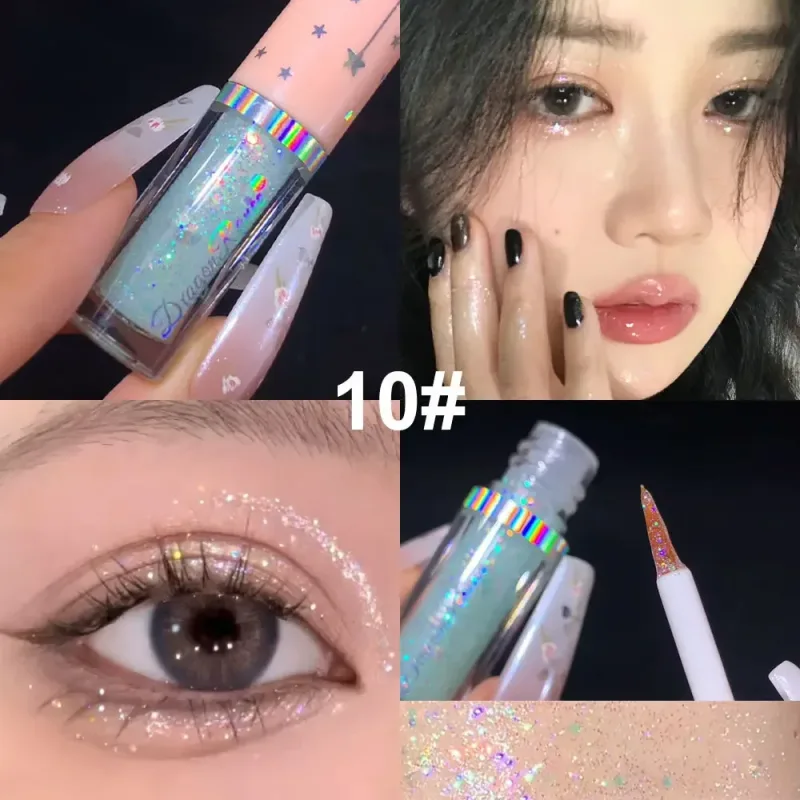 Blue Sequins Liquid Eyeshdaow Glitter Gel Fényes fémes szemceruza Pen Diamond Shimmer Vízálló Eye Beauty Party Smink eszköz — image 16