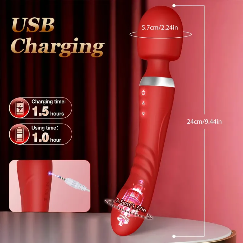 Διπλός δονητής για γυναίκες Dildos AV Magic Wand G Spot Clit Stimulator Κόλπος μασάζ Αυνανιστές Παιχνίδια σεξ ενηλίκων για ζευγάρι 18+ — image 6