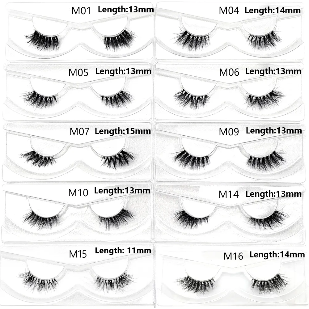 Μαζικά είδη 10/30/60/100 Pairs Mink Half Lashes Natural Long Fluffy Wispy Half False Lashes Extension Ελαφρύ κοντές βλεφαρίδες — image 5