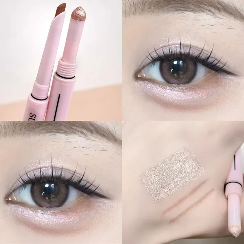 Dual End Glitter Matte Aegyosal Pen Brightening Highlight & Shadow Stick Eye Makeup Lying Silkworm Eyeliner Gel Pencil 애교살 펜 — image 8