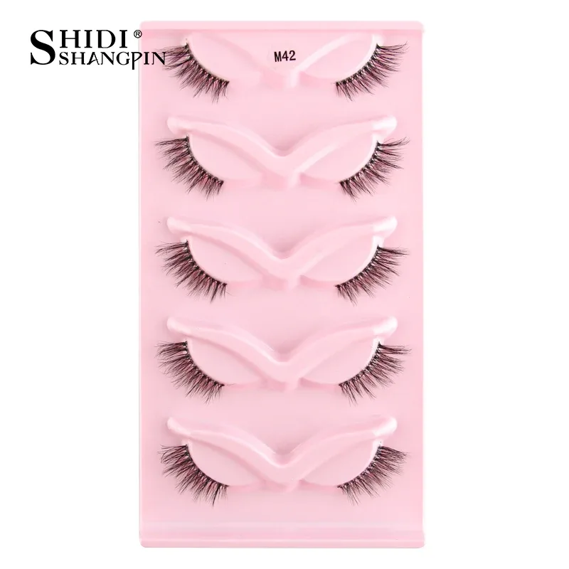 Half Lashes Cat Eye Lashes 3D Natural Finged End Eye Elong Lashes Fox Eye Lashes Faux Mink Lashes Μακιγιάζ — image 15