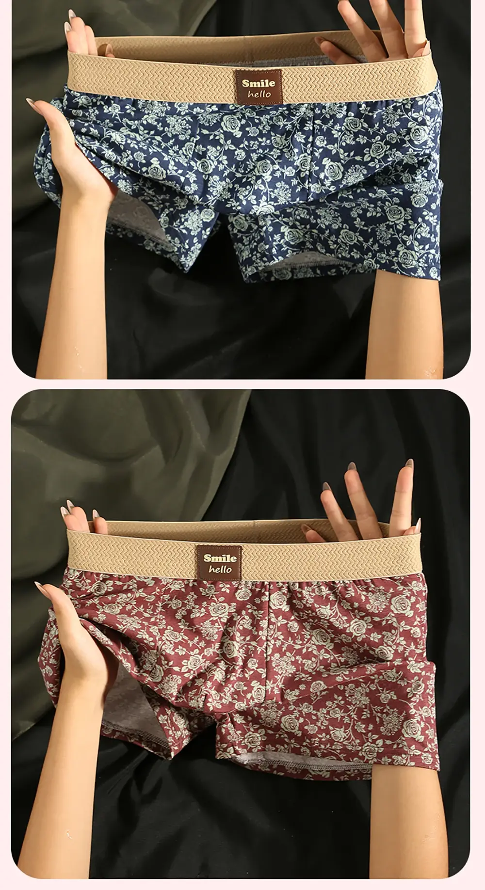 3PCS/Pack Romantic Rose Print Men's Panties Cotton Soft Comfortable Breathable Boxer Homme 3D Large Space Pouch Men Underwear — image 14