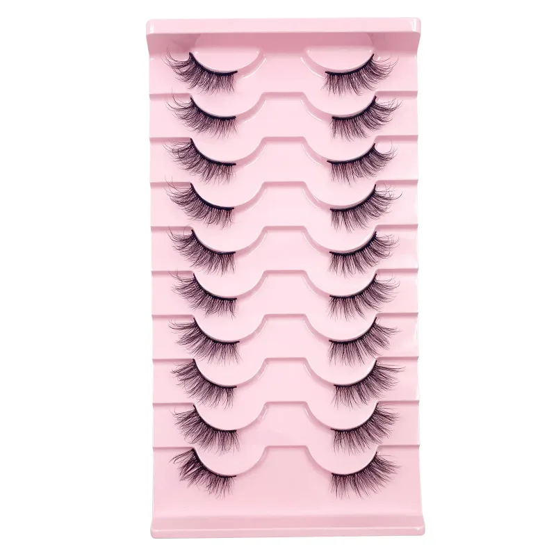 Τρισδιάστατες βλεφαρίδες Cat Eye Half Lashes 10 Pairs Half Lashes Natural Clear Stem False eyelash Extension Makeup Faux Cils maquiag — image 20