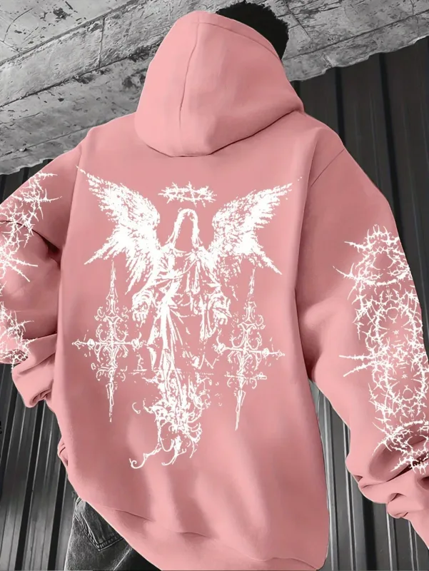 Sudaderas con capucha de estilo gótico con estampado de Ángel para hombre y mujer, sudadera informal de calle para exteriores, tendencia deportiva, sudadera de manga larga de Hip-hop para parejas, Otoño e Invierno — image 9