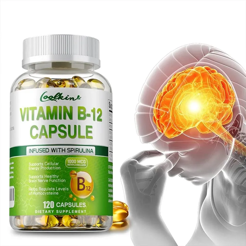 Vitamin B12 Capsules - Methylcobalamin Supplement for Mind Energy Brain Mood Heart Support