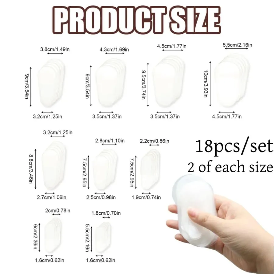 18pcs/set Makeup Brush Dust Cover 9-Size Universal Fit Clear Storage Bag for MakeUp Brushes Waterproof Bristle Protection Cover