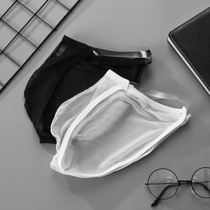 Ropa interior para hombre, calzoncillos transparentes de malla completa sexi, seda fina de hielo, transpirable, cintura baja, ropa interior sexi para hombre — image 5