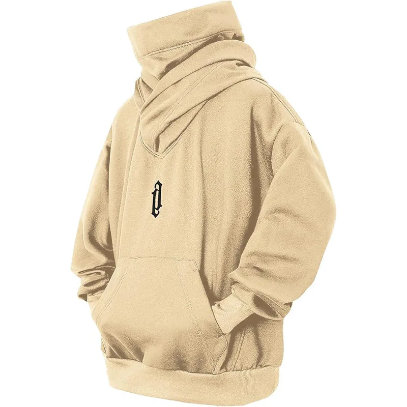 Moletom de gola alta bordado oversized y2k masculino feminino com capuz japonês ninja hoodies outono hip hop velo bolso streetwear