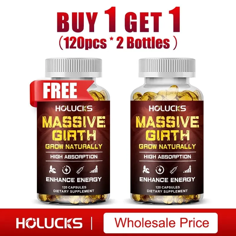Massive Girth Capsules for Men Testosterone Booster Hormone Support Muscle Growth & Strength Size Enhancement Supplement — image 2