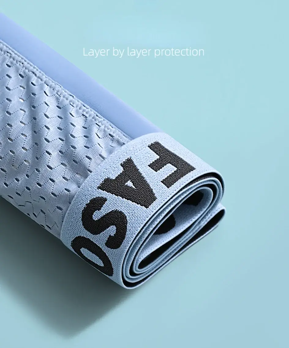 Sous-vêtements en maille de soie glacée pour hommes, Boxer respirant antibactérien, slip surdimensionné, short pour hommes