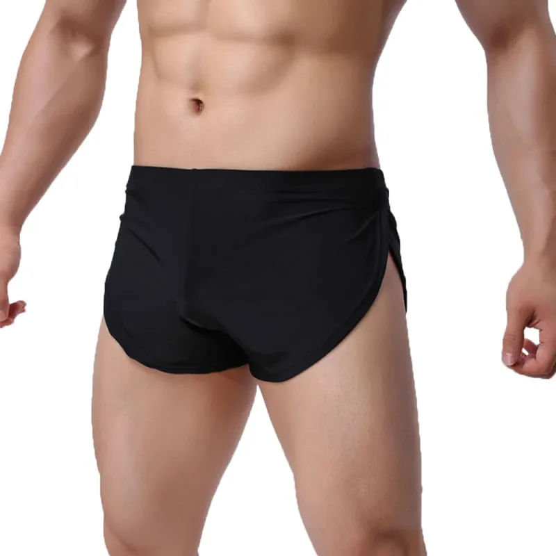 Homme culottes sous-vêtements boxeurs respirant hommes Boxer pyjamas côté fendu caleçon Cueca Homem Shorts vêtements de nuit — image 3