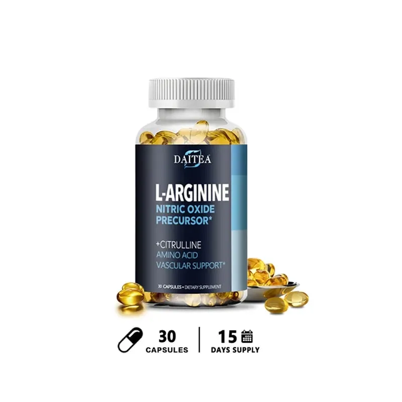 Daitea L-Arginine Supplement - For energy strength and endurance support during exercise | Muscle Mass Non-GMO — image 9