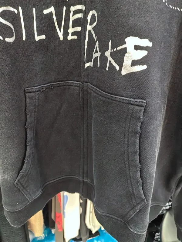 Nuevas sudaderas con capucha PALY de gran tamaño para hombre y mujer, cárdigan Vintage informal lavado negro dañado de la mejor calidad, sudaderas con cremallera — image 8