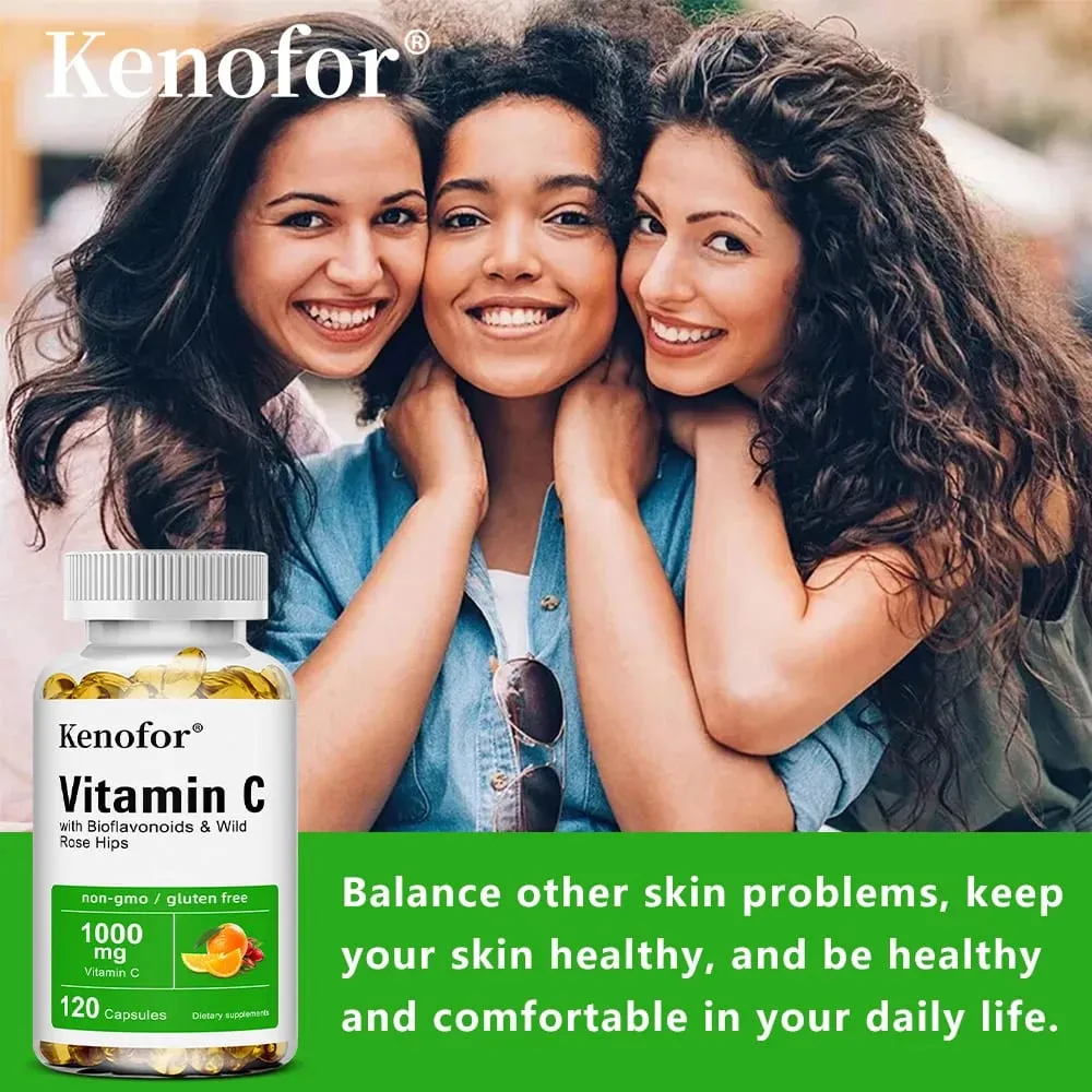 Βιταμίνη C 1000 Mg - με Citrus Rosehip Ανοσοποιητική Υποστήριξη Παραγωγή Κολλαγόνου Υγεία του Δέρματος Αντιοξειδωτικό 120 Κάψουλες — image 6