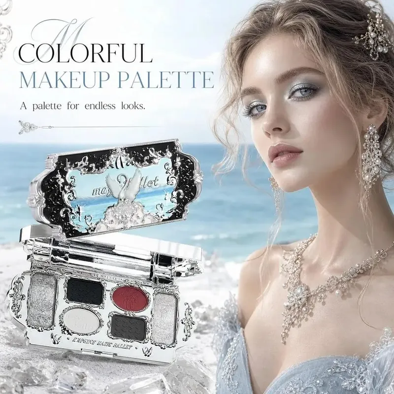 Πλήρες σετ Κιτ μακιγιάζ Swan Makeup Palette Pressed Powder Blush Lipstick Eyeshadow Palette Cute Cosmetic Gift Set — image 4
