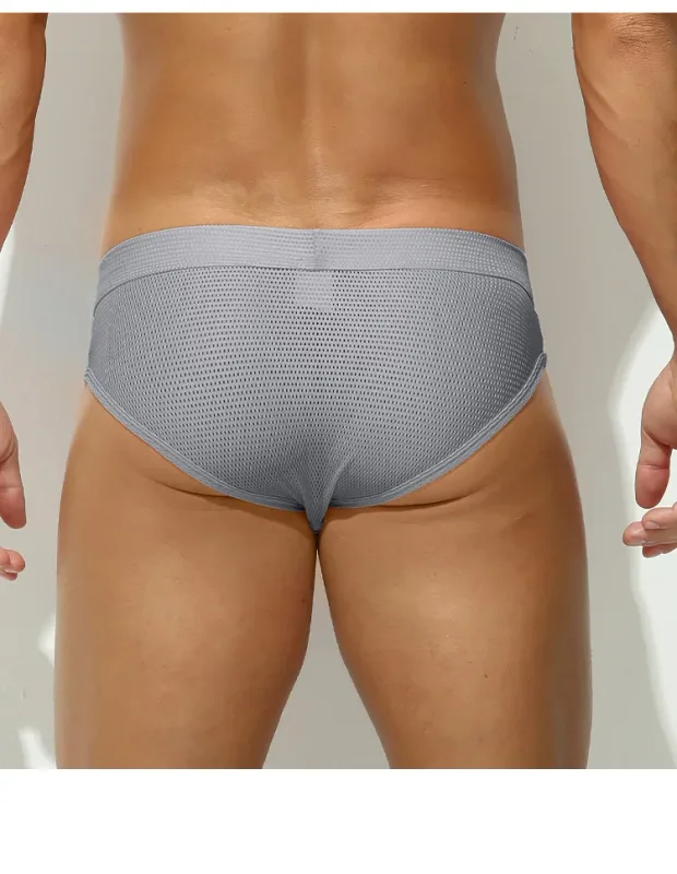 1PC Mesh Breathable Men's Underwear with Fly Pouch Front Open Bulge Separated Pouch Youth Korean Version Youth Briefs — image 23
